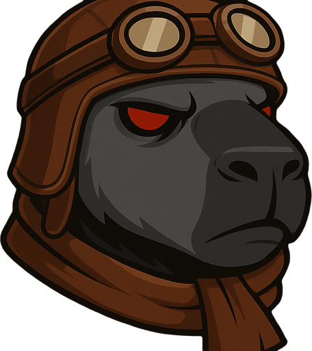 Ponle un gorro de piloto cafe  y una bufanda cafe. Simulando que es un piloto