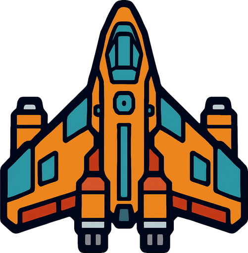 Spaceship.
In-Game asset.  2d.  High contrast.  No shadows