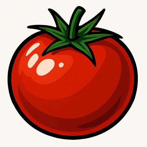 Tomato,.
In-Game asset.  2d.  High contrast.  No shadows. Realistic