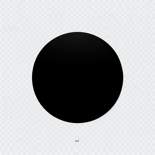 A perfect black circle centered on a transparent background, high resolution, with sharp edges and a clean design. The circle is evenly proportioned and fully opaque.