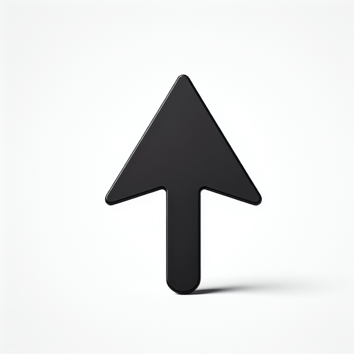 Simple black arrow pointing up. Mouse cursor like.