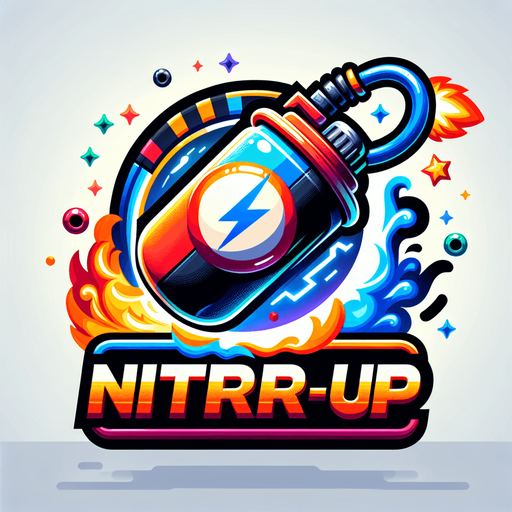 I need a 2D Nitro Boost asset for my street racing game on the UPIT FRVR platform. Please provide:

A Nitro item/power-up icon (e.g., a glowing canister, fuel bottle, or energy orb)

An optional nitro flame trail effect (to show speed burst behind the car when nitro is activated)

Asset Requirements:

Bright, high-energy colors (like blue, orange, or electric white)

Should look exciting and clearly indicate a speed power-up

Sized appropriately to place on the road for pickup or to attach behind the car when used

Style should match a fun and fast-paced 2D racing game.
Single Game Texture.  In-Game asset.  2d.  Blank background.  High contrast.  No shadows