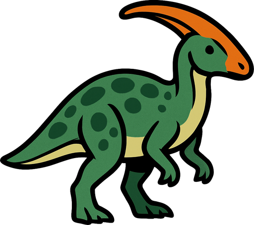 Parasaur.
In-Game asset.  2d.  High contrast.  No shadows