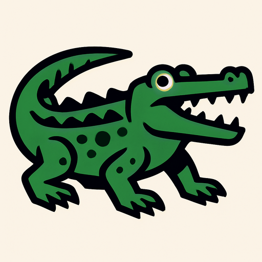 Crocodile.
In-Game asset.  2d.  High contrast.  No shadows
