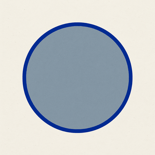 crea la imagen de un circulo azul grisaseo simple y contorno azul fuerte.