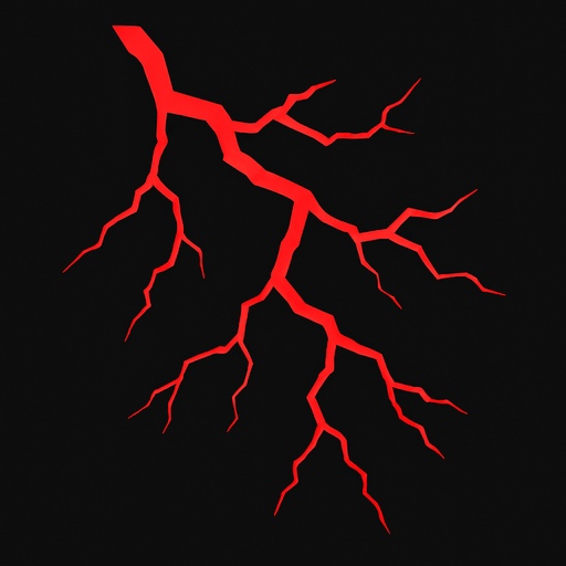 red electricity.
In-Game asset.  2d.  High contrast.  No shadows