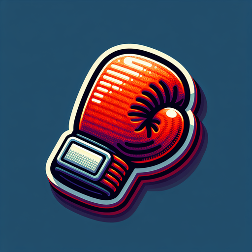 A boxing glove.
Single Game Texture.  In-Game asset.  2d.  Blank background.  High contrast.  No shadows