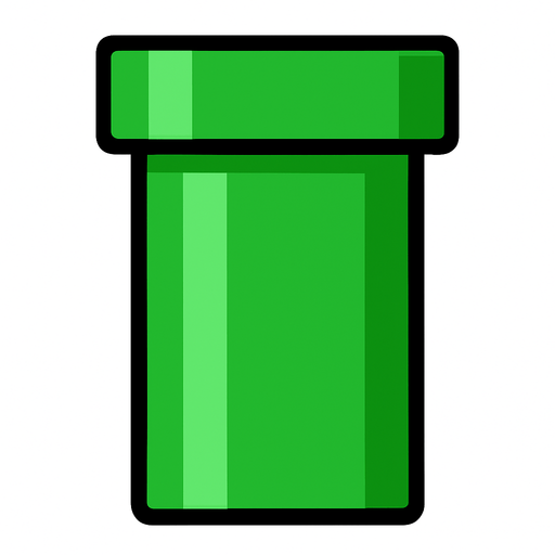 Green pipe.
In-Game asset.  2d.  High contrast.  No shadows