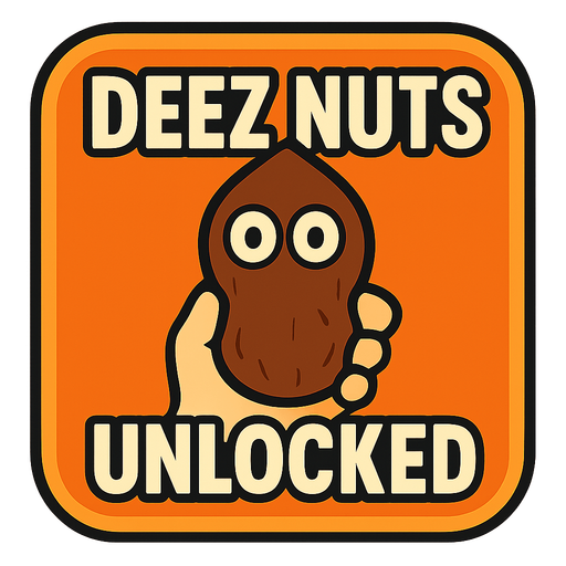 Deez nuts unlocked button.
In-Game asset.  2d.  High contrast.  No shadows