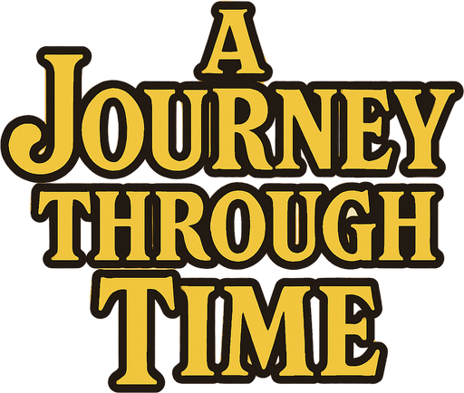 Heading title that says " A Journey Through Time" in professor Layton game style fonts.
In-Game asset.  2d.  High contrast.  No shadows