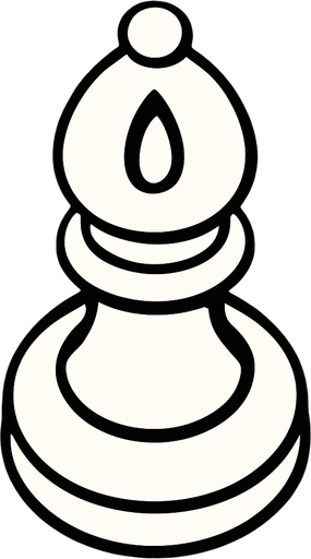 Chess bishop white view frome above.
In-Game asset.  2d.  High contrast.  No shadows