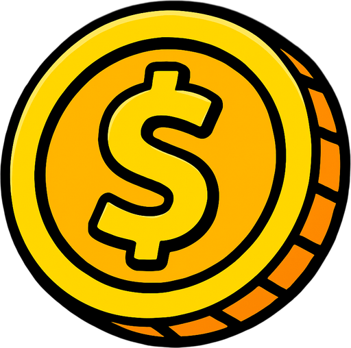 Coin.
In-Game asset.  2d.  High contrast.  No shadows