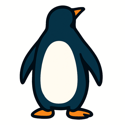 penguenin arkası dönük olsun.
In-Game asset.  2d.  High contrast.  No shadows