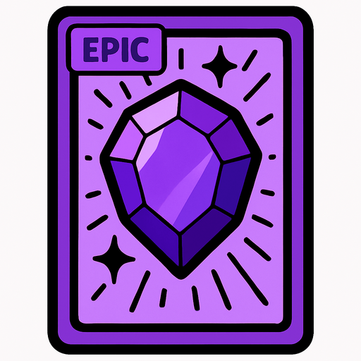 epic card.
In-Game asset.  2d.  High contrast.  No shadows