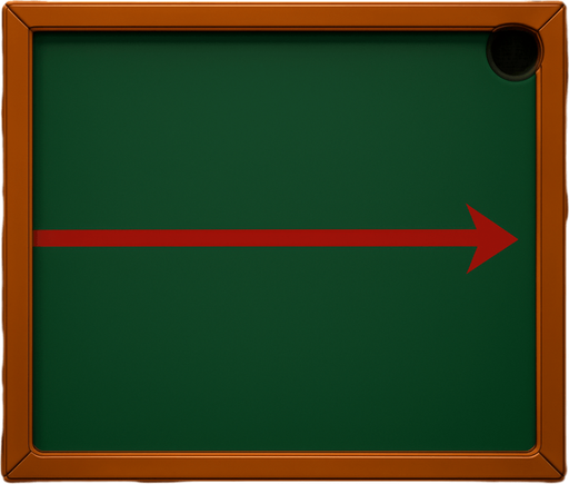 Change the center bumper on the table into a red line that’s painted on the table, like a casino table, that ends in an arrow on the right hand side. At the end of the arrow put a pocket like a pool table.