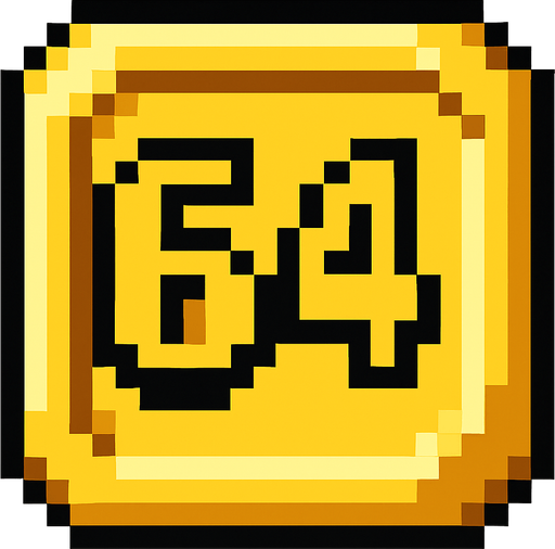 64 bit altın.
In-Game asset.  2d.  High contrast.  No shadows. 2 d