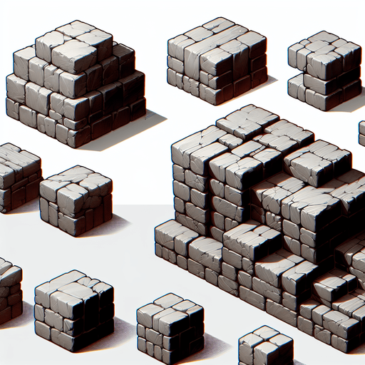 Big bricks.
Single Game Texture. In-Game asset. 2d. Blank background. High contrast. No shadows.