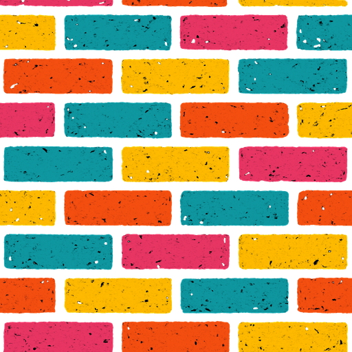 Textura de pared de ladrillos estilo años 80. 9:16.
In-Game asset.  2d.  High contrast.  No shadows