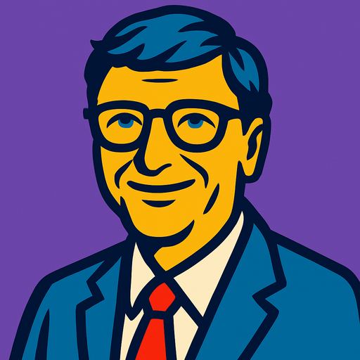 Bill Gates.
In-Game asset.  2d.  High contrast.  No shadows