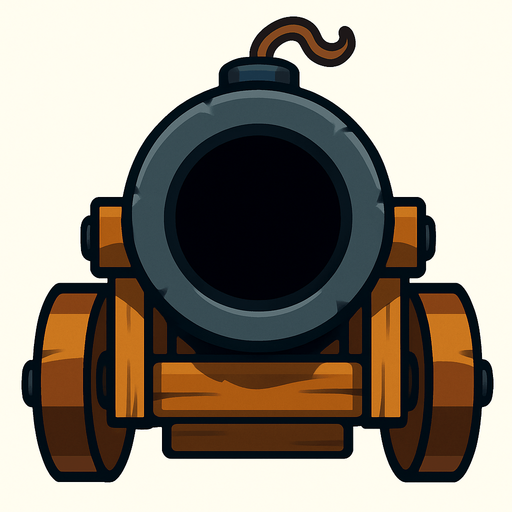 cañon gigante desde frete.
In-Game asset.  2d.  High contrast.  No shadows