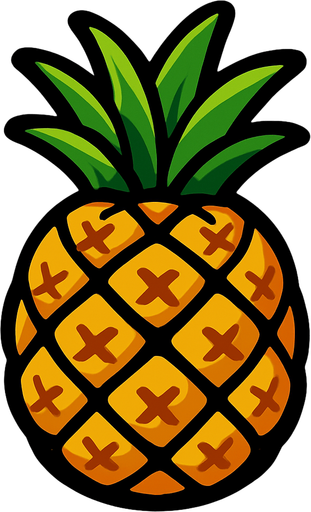 Pineapple.
In-Game asset.  2d.  High contrast.  No shadows