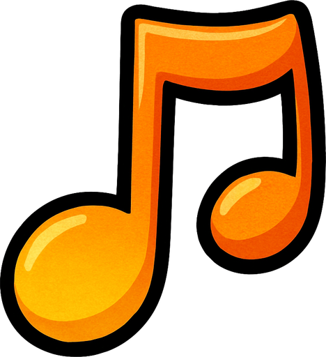 music note.
In-Game asset.  2d.  High contrast.  No shadows