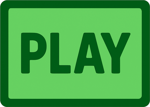 crea la imagen de un rectangulo verde con borde verde oscuro y en medio que tenga la palabra play.
In-Game asset.  2d.  High contrast.  No shadows