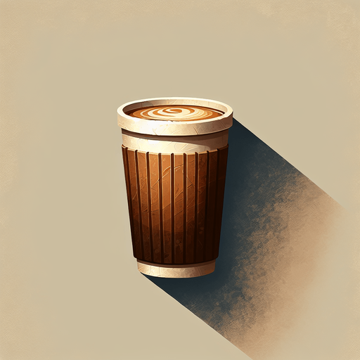 Coffee Cup.
Single Game Texture. In-Game asset. 2d. Blank background. High contrast. Shadows at the bottom.