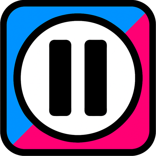 a very modern pause button.
In-Game asset.  2d.  High contrast.  No shadows