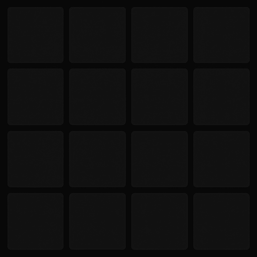 4x4 grid no emoji no text , dark,black,shadow.
In-Game asset.  2d.  High contrast.  No shadows