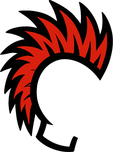 Mohawk with no head.
In-Game asset.  2d.  High contrast.  No shadows
