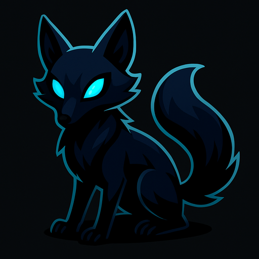 karanlık tilki.
In-Game asset.  2d.  High contrast.  No shadows