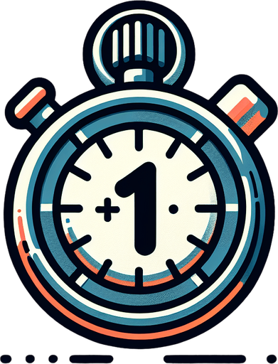 Stop watch with a big +1 sign.
Single Game Texture. In-Game asset. 2d. Blank background. High contrast. No shadows.