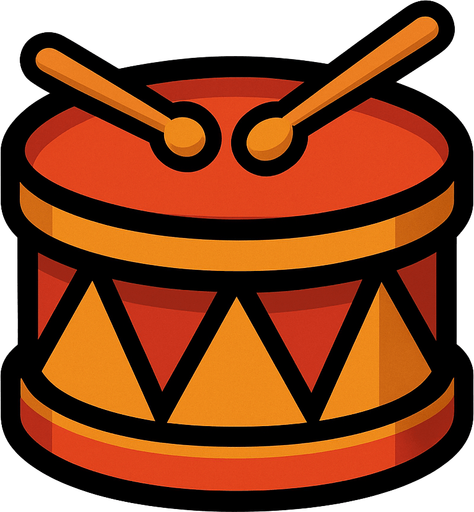 drum.
In-Game asset.  2d.  High contrast.  No shadows