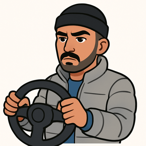 Turkish roadmen, holding steerwheel in the car 

2d.  No shadows. In game usage, no background
