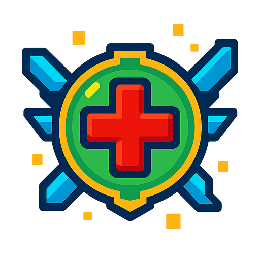 Health Powerup in 2d space shooter (top down).
In-Game asset.  2d.  High contrast.  No shadows