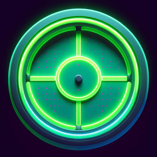 Air hockey disk with neon green lights. top view.
Single Game Texture. In-Game asset. 2d. Blank background. High contrast. No shadows.