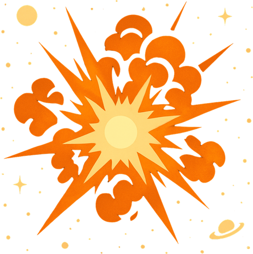 explosion in space.
In-Game asset.  2d.  High contrast.  No shadows