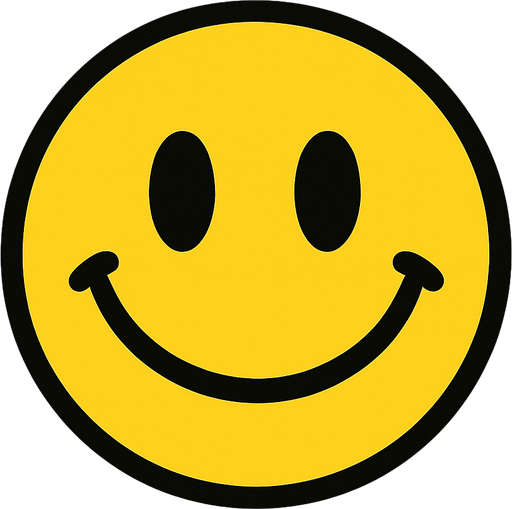 Circle smile human face.
In-Game asset.  2d.  High contrast.  No shadows. Cartoon