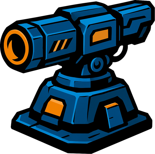 Laserturret.
In-Game asset.  2d.  High contrast.  No shadows