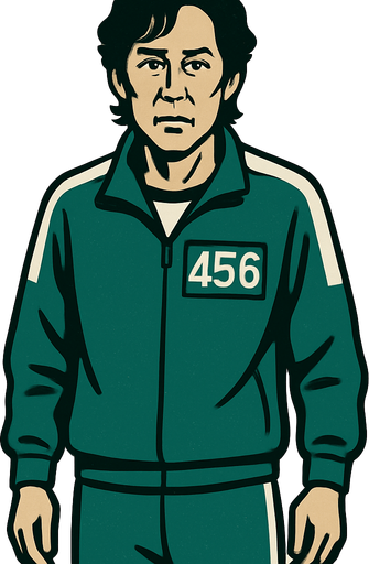 Crea el player 456 del juego del calamar quieto parecido al otro que me generastes.
In-Game asset.  2d.  High contrast.  No shadows