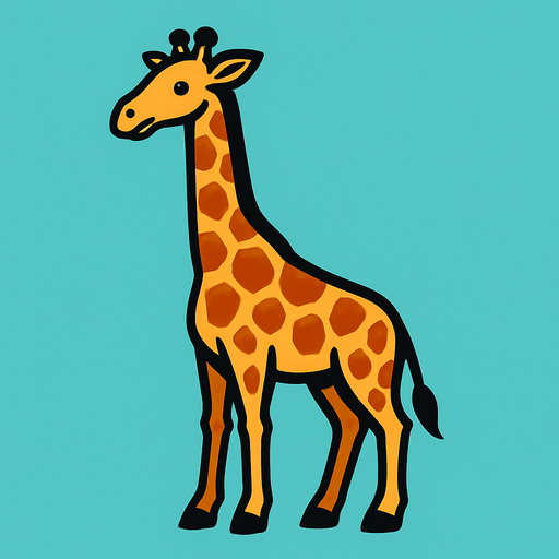 A giraffe.
In-Game asset.  2d.  High contrast.  No shadows