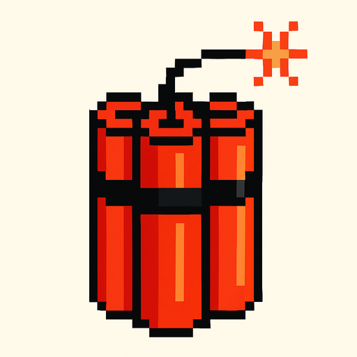 pixel art dynamite.
In-Game asset.  2d.  High contrast.  No shadows