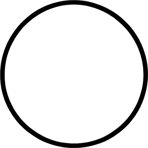 Simple one black lined circle with transparent background
