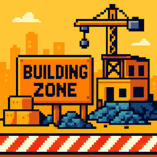 Pixel art:building zone.
In-Game asset.  2d.  High contrast.  No shadows