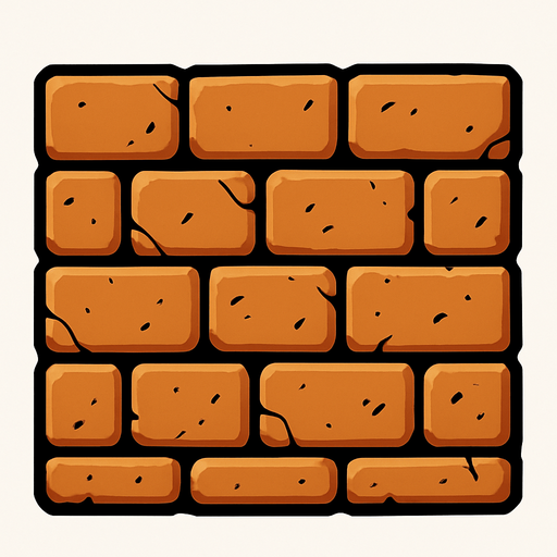 wall block.
In-Game asset.  2d.  High contrast.  No shadows