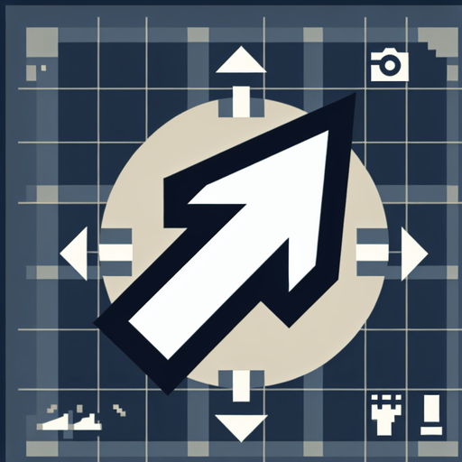 An arrow pointing upwards. Should look like it's pointing to something valuable.
Single Game Texture. In-Game asset. 2d. Blank background. High contrast. No shadows.