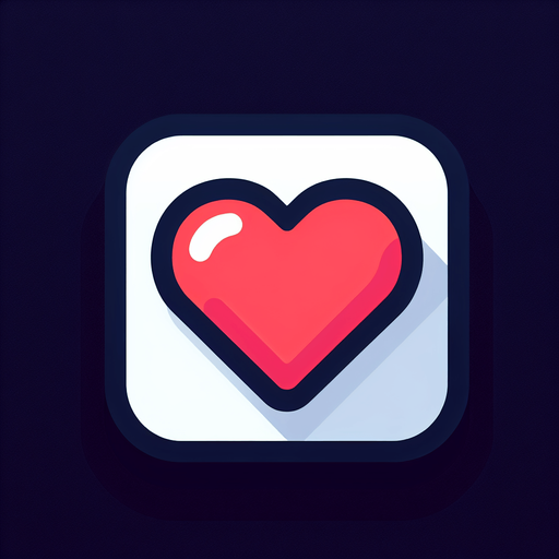 Heart_icon.
Single Game Texture.  In-Game asset.  2d.  Blank background.  High contrast.  No shadows