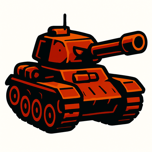 enemy tank.
In-Game asset.  2d.  High contrast.  No shadows