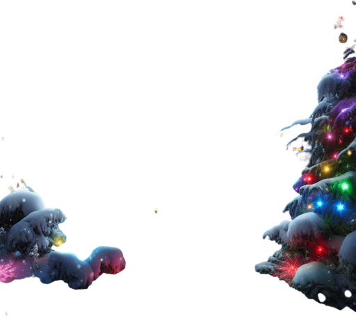 a feeric christmas landscape at night with decorated trees Background image